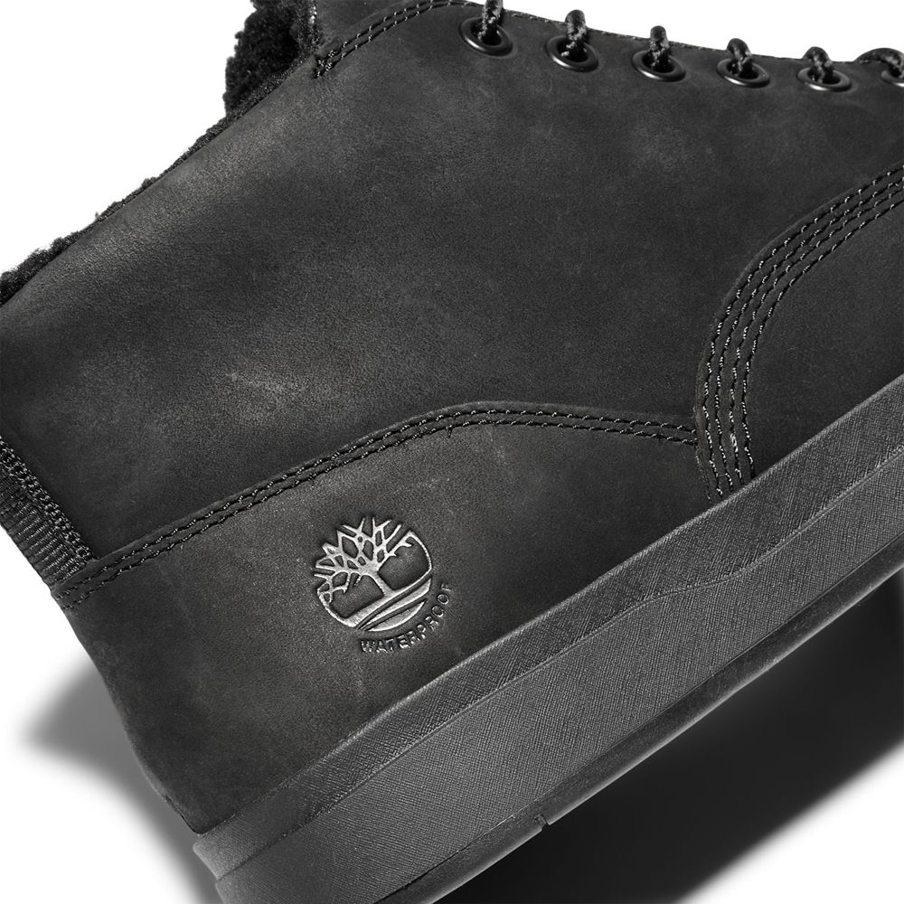 Timberland Chukka Μποτακια Ανδρικα Μαυρα - Davis Square Waterproof - Greece 9861075-XJ